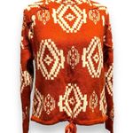 No Boundaries  mock neck super soft women’s sweater fun print brick color size m Photo 1