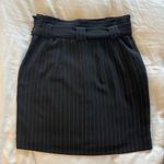 EXPRESS Black Pinstripe Paperbag Skirt Photo 3