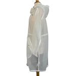 Forever 21  White See Through Transparent Hooded Rain Jacket Snap Button Zip Sz M Photo 9