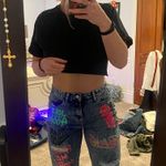 Graffiti high rise jeans Multiple Size S petite Photo 0