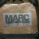 Marc New York Dark Brown Leather Bomber Jacket Medium Photo 3