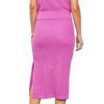 Skies Are Blue  Midi skirt Women medium Pink Crochet cottagecore knits split hem Photo 3