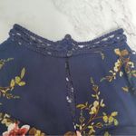 Umgee ‎ Sleeveless Floral Navy Blue Lace Crochet Collar Boho Dress Women's S Photo 5