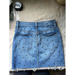 Madewell Women's Blue Heart Print Stretch Denim Mini Skirt Size 28 Photo 3