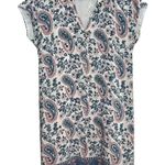 Madewell 100% Silk Floral Paisley Print Popover Dress Pink Blue Size XS Photo 6