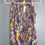 CAbi “Petals” Purple Multi Watercolor Chiffon Crossover Flowy Tank Top Small NWT Photo 5
