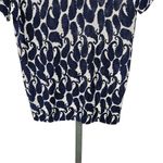 Talbots Paisley Knit Dolman Printed Linen Top Womens Size M Coastal Blue White Photo 7