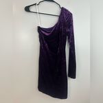 Lulus NWT Muse Moment Purple Crushed Velvet One Shoulder Mini Dress Size Small Photo 8
