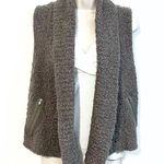 Loft Soft Mohair Sweater Vest Gray Brown Small Pockets Open cowl neck Wool Photo 0