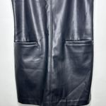 Abercrombie & Fitch Black Faux Leather Front Pocket Mini Shift Dress Layering Photo 7