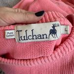 Tulchan Vintage Pink Cotton Embroidered Floral‎ Sweater Size Large Photo 2