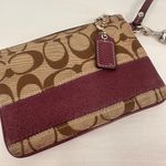 Coach Leather Small Wristlet Logo with Magenta Accent Zipper Photo 1