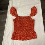Madewell Lucie Smocked Floral Peplum Top Size 14 Photo 3