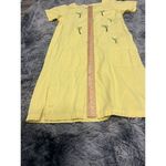 Vintage Resort Vacation Palm Tree Dress Applique Sequin Embroidered Tia Design M Yellow Size M Photo 5