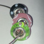 Elegant Pink, Green, and Black Glass Beaded Boho Dainty Bracelet Pink Photo 3