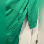 NWT Toofan Size L Jade Green Long Sleeve Pearl Button Front Tiered Shift Dress Size L Photo 6