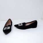 NEW Michele Lopriore Elyse Pointy Loafer Velvet Crystal Jewel Diamond Flat Shoes Photo 0