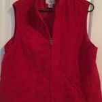 kim rogers  Women's Collared Vest Zip Up Size Large Red Photo 0