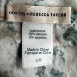 Rebecca Taylor Eberjey x  Silk Pajama Top Button Up Chest Pocket Floral Large Photo 1