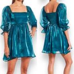 Thirty Thirty LA Teal Puff Sleeve Mini Dress Photo 1