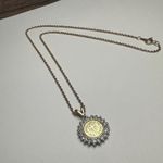 Jesus Loves Me This I Know Rhinestone Pendant Gold Tone Necklace Christian Photo 1