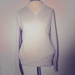 The Limited  wrap front knit shirt top v neck cross cross side zipper small beige tan Photo 5