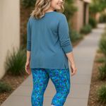 LuLaRoe Womens Leggings Sz XS Jade Athletic Capris Activewear Peacock Blue NEW Photo 1