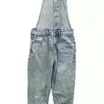 American Eagle Outfitters Blue Jean Mom Overalls Woman Sz 2 Short Light Wash Photo 0