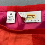 Talbots Pink Orange Linen Midi Maxi Skirt Plaid Check Gingham Casual 10 Petite Photo 4