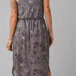 prAna  WASHED BLACK FRONDS AYLA BUILT IN BRA V-NECK SPAGHETTI STRAP DRESS Size Me Photo 0