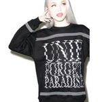 Unif ‘Forget Paradise’ Pullover Crewneck Sweatshirt - Size Large - Black & White Photo 12