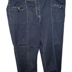 Style & Co navy blue with tan stitching cotton denim look pants 20W Photo 0