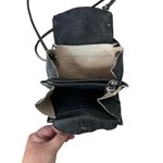 Free People  Distressed Black Leather Mini Crossbody Bag Photo 8