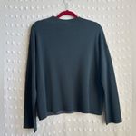 Eileen Fisher  Silk Cotton Herringbone Mock Neck Long Sleeve Sweater Sz M Black Photo 1