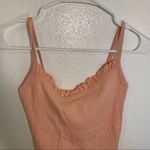 Forever 21 Basic Ruffled Cami Tank Top Peach Orange Ribbed Photo 2