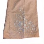 JONATHAN LOGAN LIGHT BLUSH PINK LINEN CROPPED TROUSERS W/FLORAL EMBROIDERY (24) Size 24W Photo 2