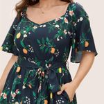 Bloomchic Fruit Print Flutter Sleeve Belted Midi Dress Photo 3