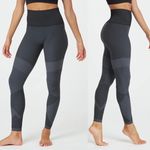 Spanx Look At Me Now Moto Gray & Black Seamless Leggings Photo 1