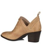 Journee Collection Sophie Braided Strap Bootie, Block Heel, Tan, Size 8.5 NWT Photo 7