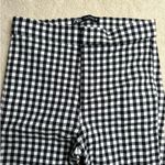 ZARA : Gingham Cropped Flare Trouser Black and White Photo 3