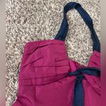 Max Mara Vintage Magenta Pink Navy Halter Silk Blend Dress Sz 6 Photo 2