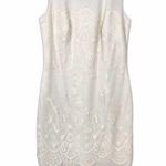 Tadashi Shoji Cream Lace Overlay Sheath Dress Photo 0