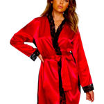 Frederick's of Hollywood Frederick’s of Hollywood Aspen Mae Satin & Lace Robe Plus Size 1X NWT Photo 0