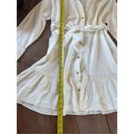 ZARA  Linen Blend Belted Shirt Dress in Ecru Size Medium Photo 9
