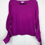 Roi Fuchsia Pink Long Sleeve Sweater Ruched Shirred Material Sleeves Size XS Photo 0