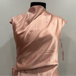 Amsale Rose Pink Drape Asymmetric Hem Satin Cocktail Dress Size 8 Photo 1