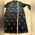 Loft Women's Velvet Mockneck Shift Dress Black Floral, Size Large Long Sleeve Photo 4