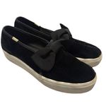 Keds x Kate Spade Triple Decker Bow Velvet Sneakers Women's Sz 8 Black Shoes Photo 0
