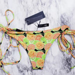 Tavik Swimwear Triangle Bikini Bottom Side Tie Size Large Reversible Lined Green Photo 1