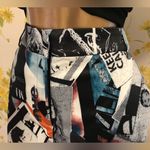 OVI collage print satin ankle pants size M Photo 1